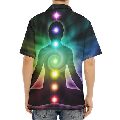 Colorful Chakras Aura Print Aloha Shirt