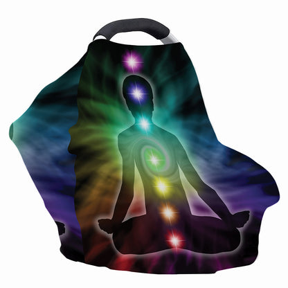 Colorful Chakras Aura Print Baby Seat Cover