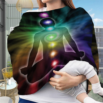 Colorful Chakras Aura Print Baby Seat Cover