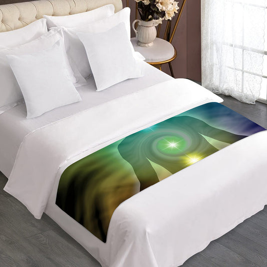Colorful Chakras Aura Print Bed Runner