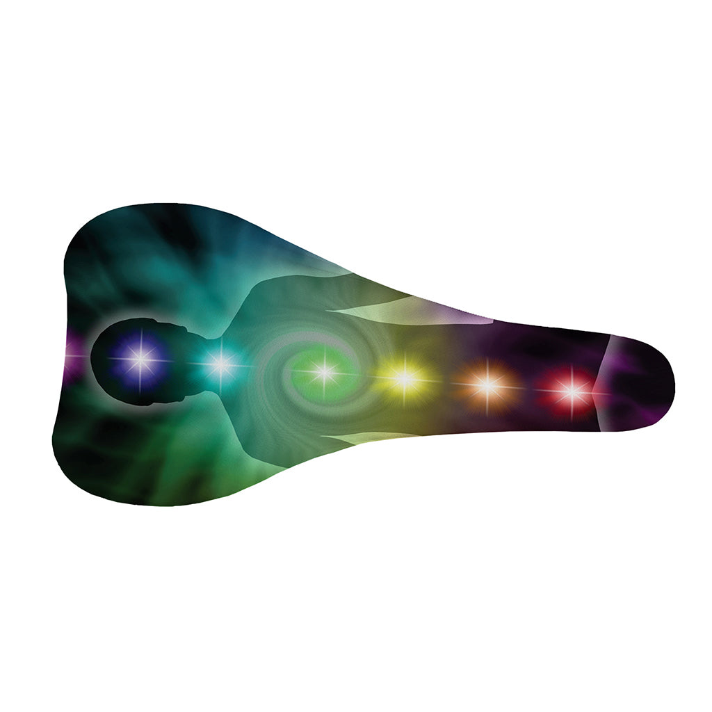 Colorful Chakras Aura Print Bicycle Seat Cover