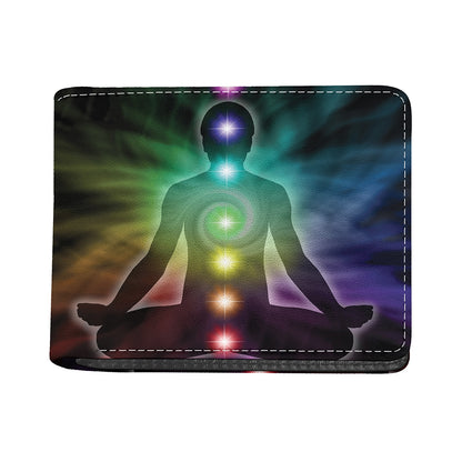 Colorful Chakras Aura Print Bifold Wallet