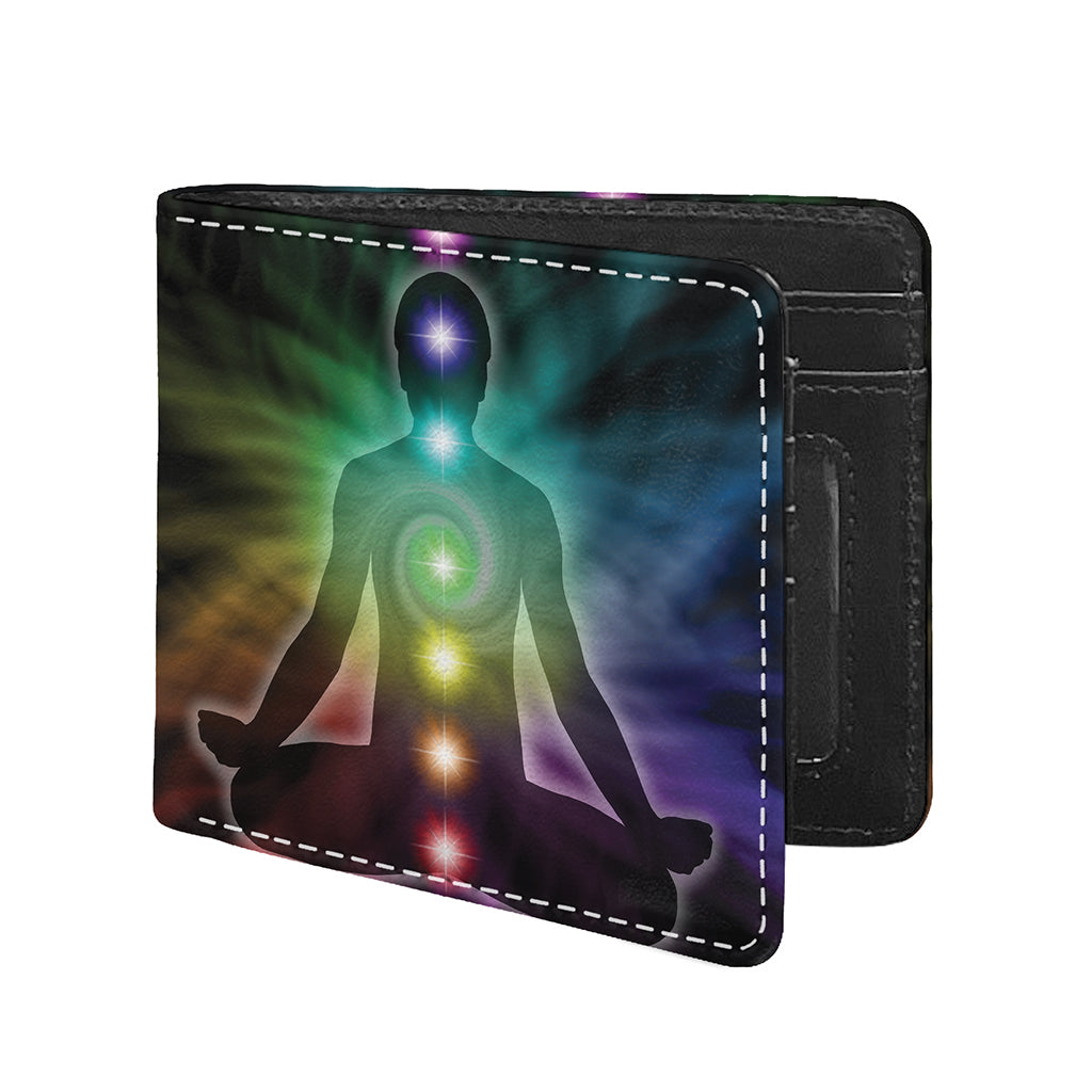 Colorful Chakras Aura Print Bifold Wallet