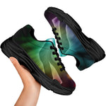 Colorful Chakras Aura Print Black Chunky Shoes