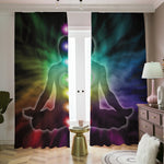 Colorful Chakras Aura Print Blackout Pencil Pleat Curtains