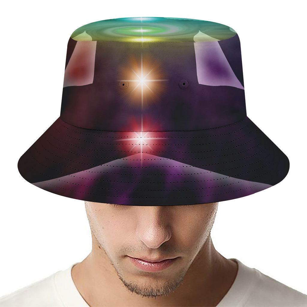 Colorful Chakras Aura Print Bucket Hat