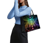 Colorful Chakras Aura Print Canvas Tote Bag