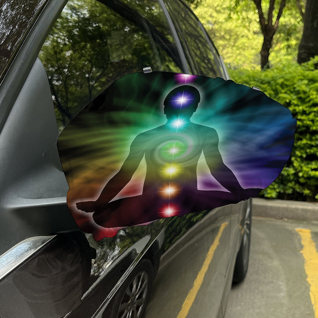 Colorful Chakras Aura Print Car Side Mirror Covers