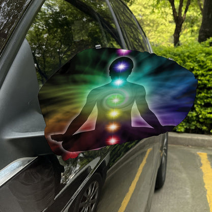 Colorful Chakras Aura Print Car Side Mirror Covers