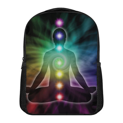 Colorful Chakras Aura Print Casual Backpack