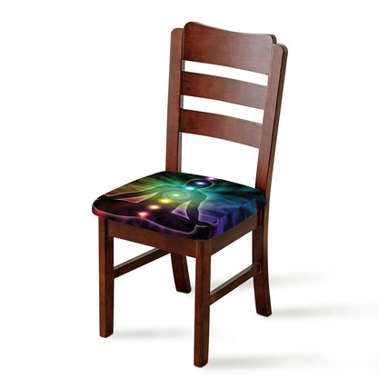 Colorful Chakras Aura Print Chair Cushion Cover