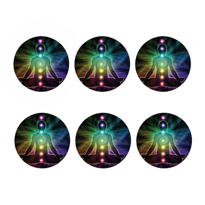 Colorful Chakras Aura Print Coaster Set