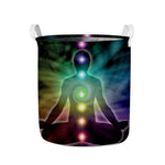 Colorful Chakras Aura Print Collapsible Laundry Basket