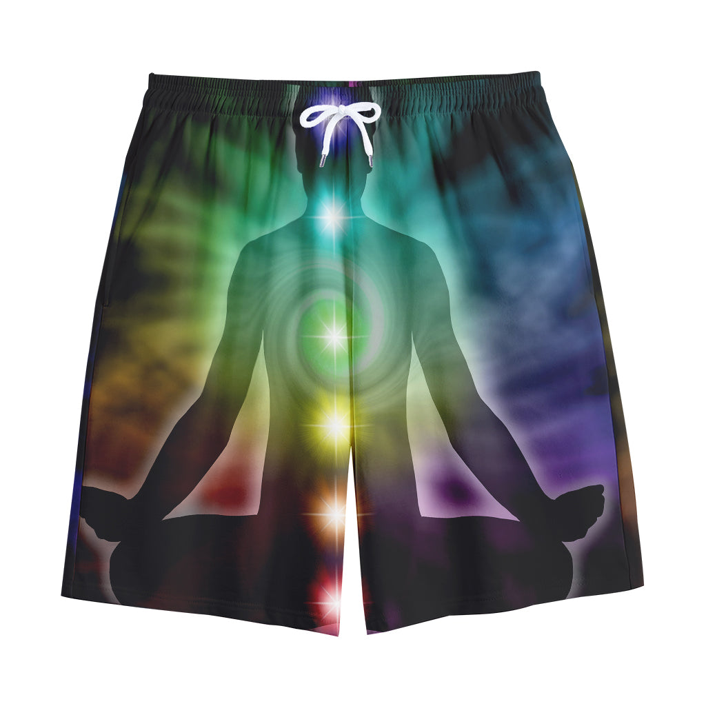 Colorful Chakras Aura Print Cotton Shorts