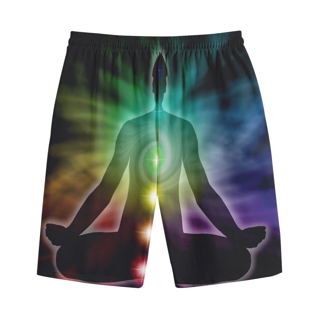 Colorful Chakras Aura Print Cotton Shorts