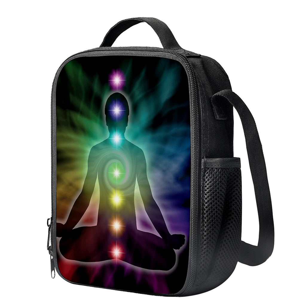 Colorful Chakras Aura Print Crossbody Lunch Bag