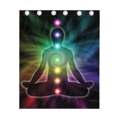 Colorful Chakras Aura Print Curtain