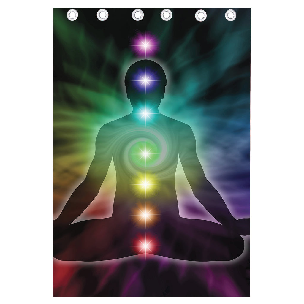 Colorful Chakras Aura Print Curtain