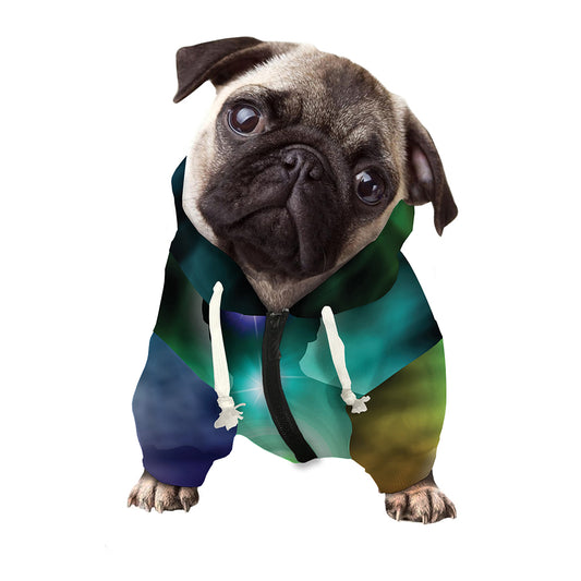 Colorful Chakras Aura Print Dog Zip Up Hoodie