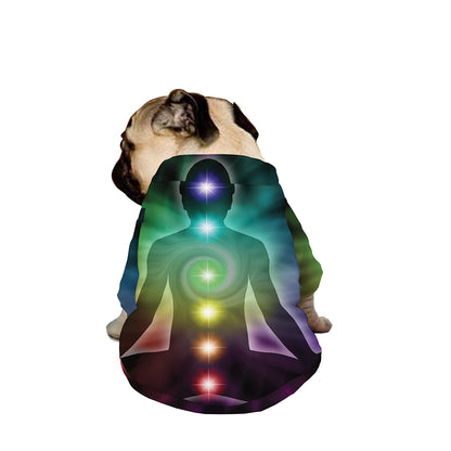 Colorful Chakras Aura Print Dog Zip Up Jacket