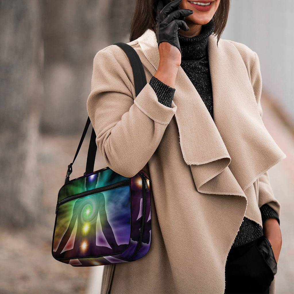 Colorful Chakras Aura Print Double Strap Bible Bag