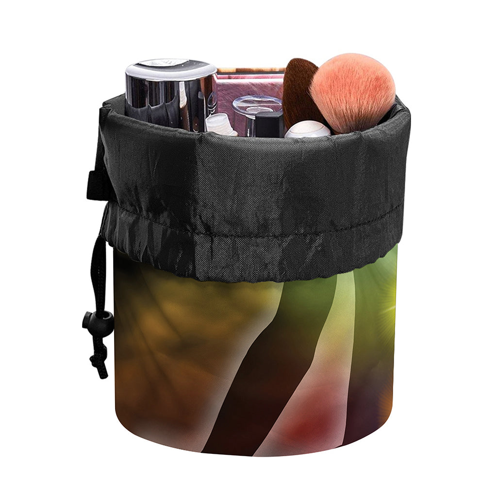 Colorful Chakras Aura Print Drawstring Makeup Bag