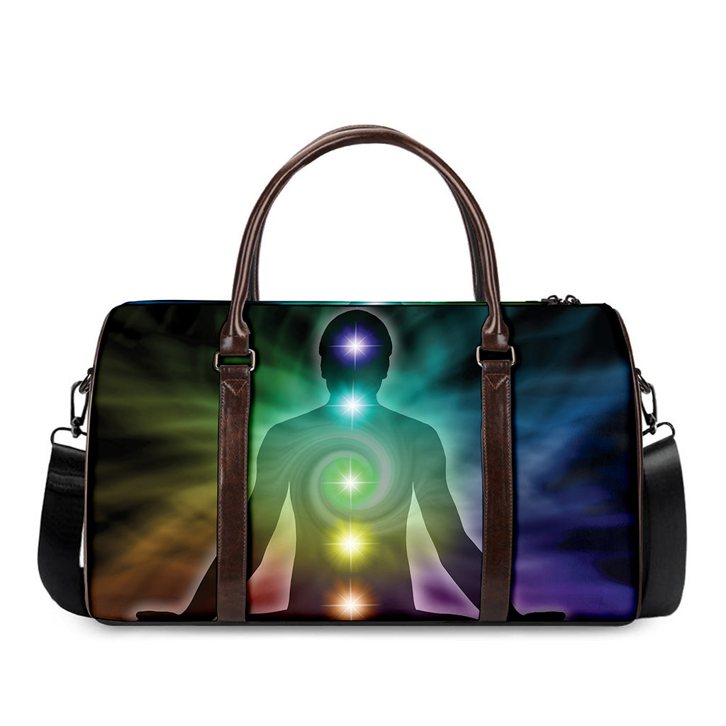 Colorful Chakras Aura Print Duffle Bag