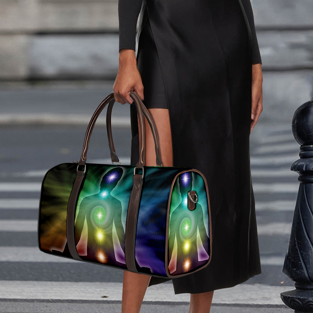 Colorful Chakras Aura Print Duffle Bag