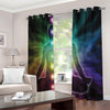 Colorful Chakras Aura Print Extra Wide Grommet Curtains