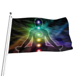 Colorful Chakras Aura Print Flag