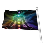 Colorful Chakras Aura Print Flag