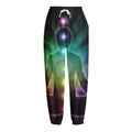 Colorful Chakras Aura Print Fleece Lined Knit Pants