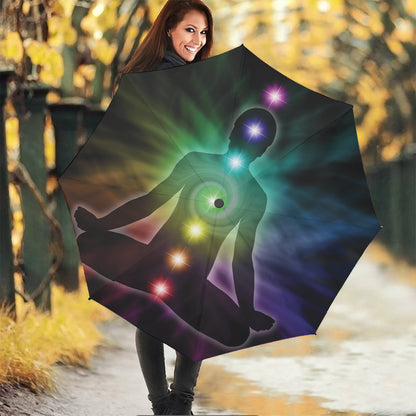 Colorful Chakras Aura Print Foldable Umbrella