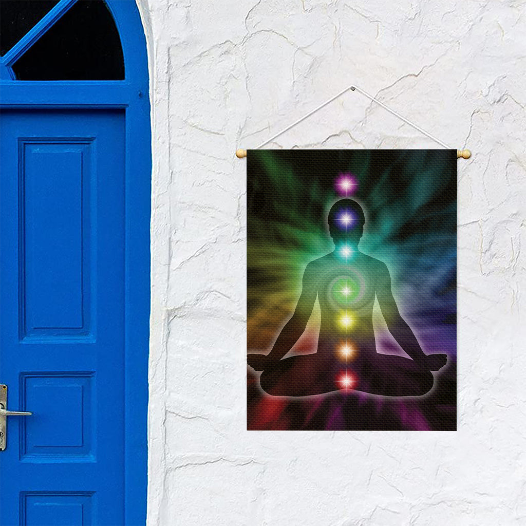 Colorful Chakras Aura Print Garden Flag