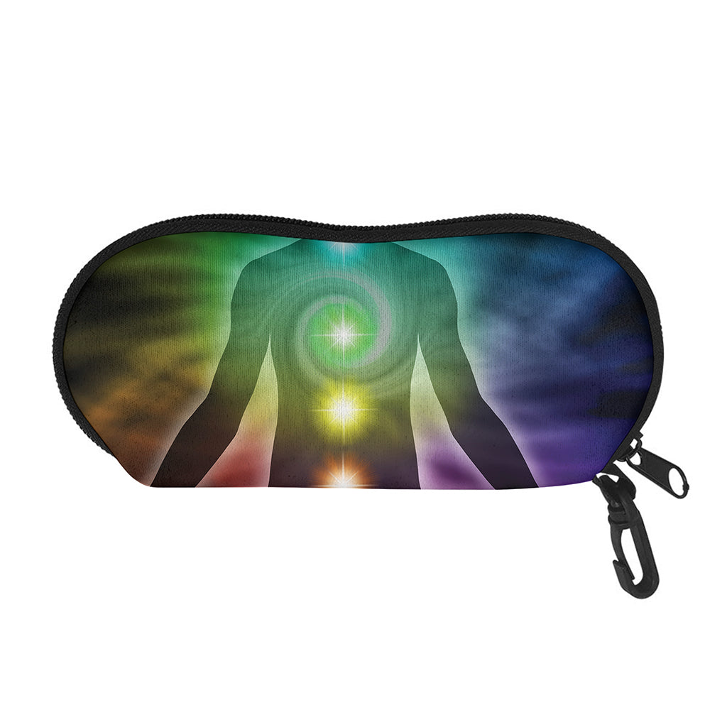 Colorful Chakras Aura Print Glasses Case