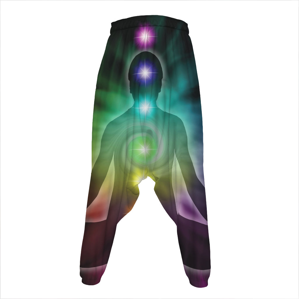 Colorful Chakras Aura Print Hammer Pants