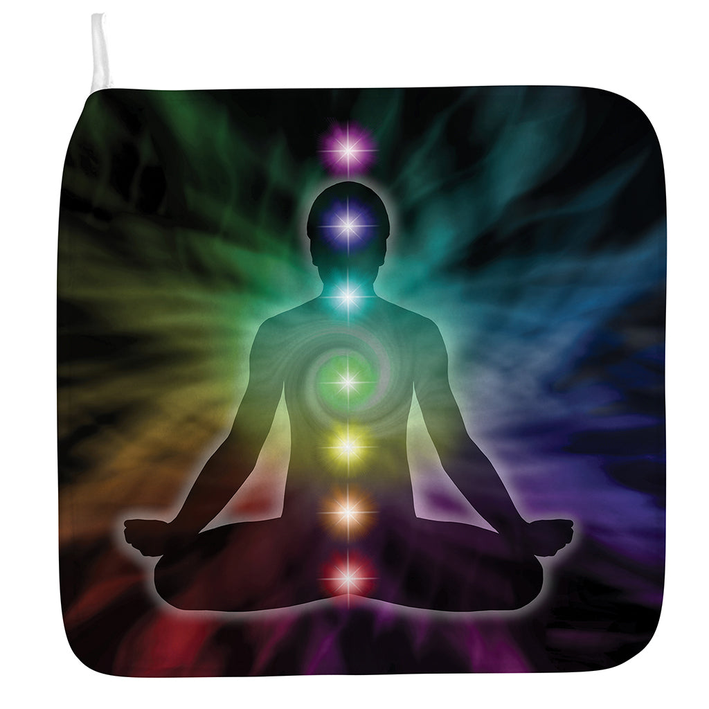 Colorful Chakras Aura Print Hand Towel