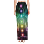 Colorful Chakras Aura Print High Slit Maxi Skirt