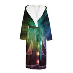 Colorful Chakras Aura Print Hooded Bathrobe