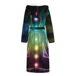 Colorful Chakras Aura Print Hooded Bathrobe
