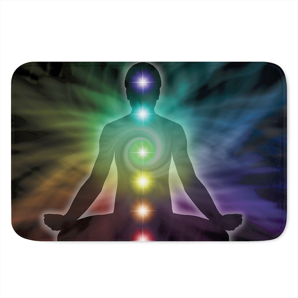 Colorful Chakras Aura Print Indoor Door Mat