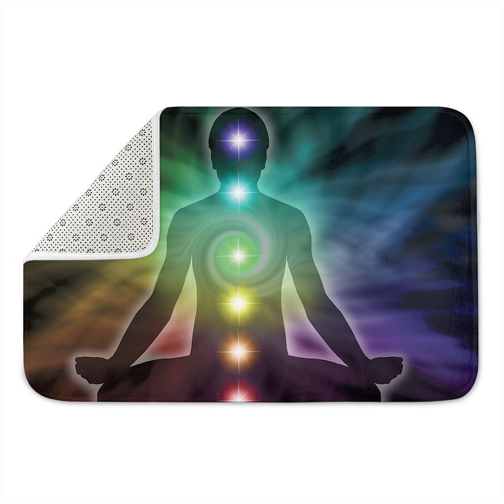 Colorful Chakras Aura Print Indoor Door Mat