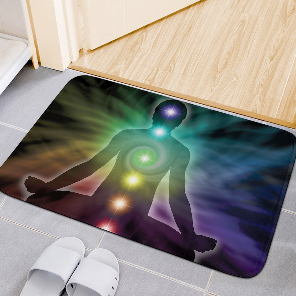Colorful Chakras Aura Print Indoor Door Mat