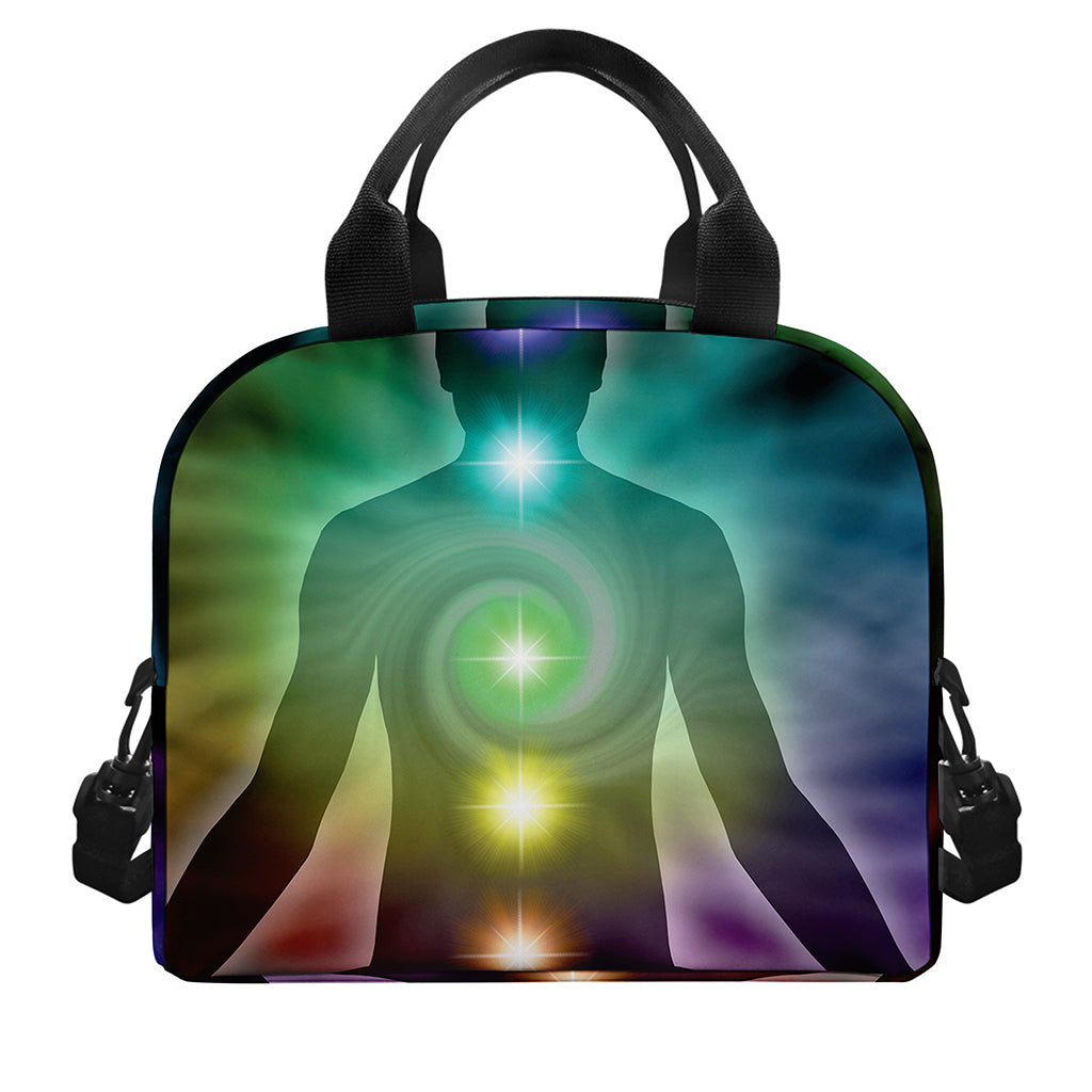 Colorful Chakras Aura Print Insulated Lunch Bag