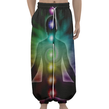 Colorful Chakras Aura Print Lantern Pants