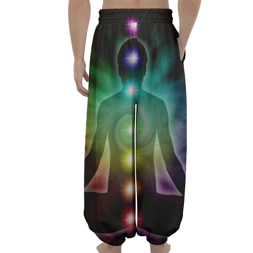 Colorful Chakras Aura Print Lantern Pants