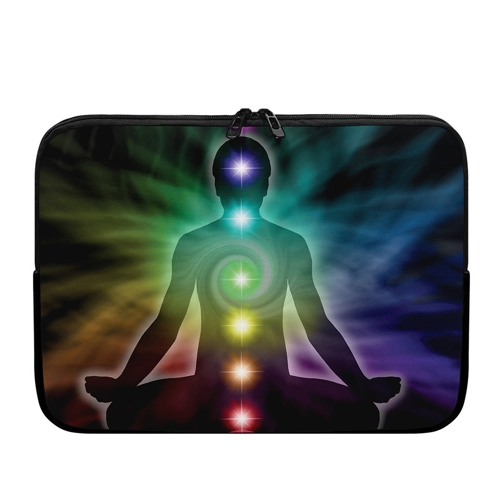Colorful Chakras Aura Print Laptop Sleeve