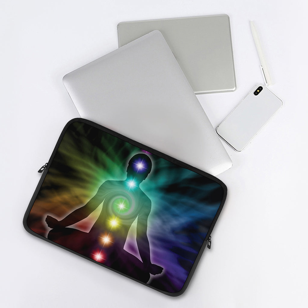 Colorful Chakras Aura Print Laptop Sleeve