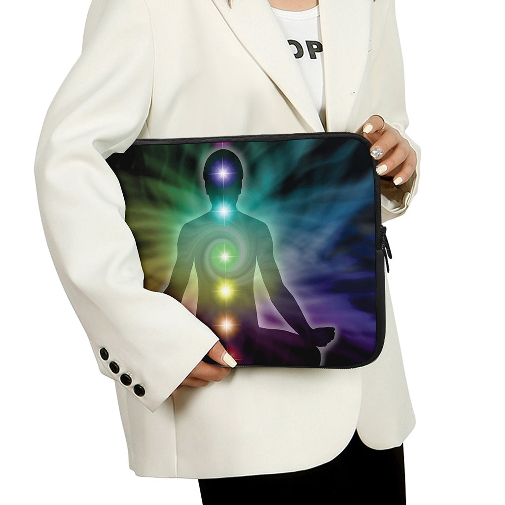 Colorful Chakras Aura Print Laptop Sleeve