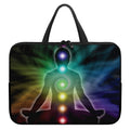 Colorful Chakras Aura Print Laptop Sleeve With Handle